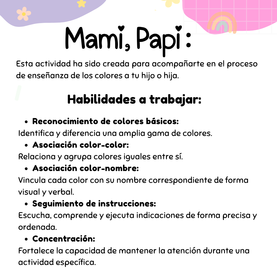 Tarjetas Visuales de Colores