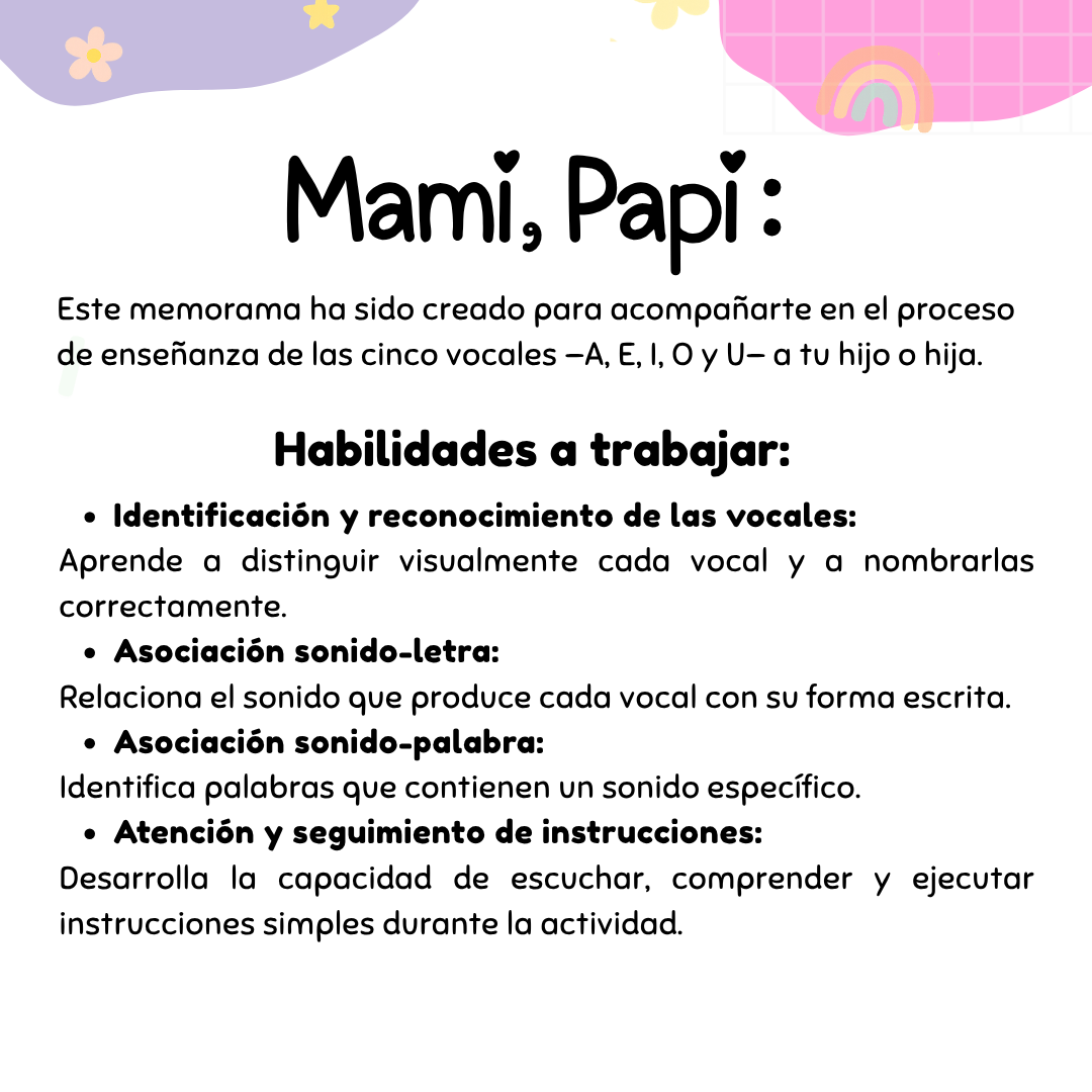 Memorama de Vocales